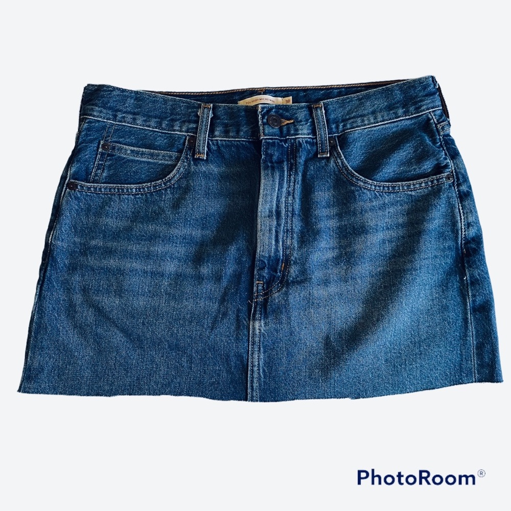 LEVIS 70’s High Micro Mini Denim Jean Skirt Size 30